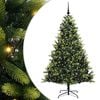 vidaXL Kunstig leddet juletre med 300 LED-lamper Gr&oslash;nn 180 cm