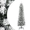 vidaXL Slankt kunstig juletre med flokket sn&oslash; 210 cm PVC og PE