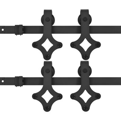vidaXL Utstyr for skyvedør 2 stk 200 cm stål svart