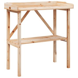 vidaXL Plantebord med hylle 78x38x82,5 cm heltre gran
