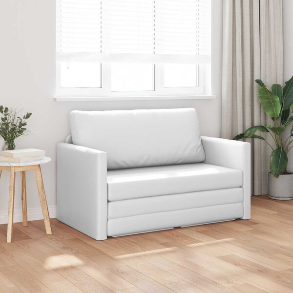 vidaXL Sammenleggbar Sofa seng Hvit 124 x 71 x 78 cm PVC