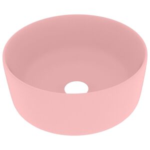 vidaXL Luksuri&oslash;s servant rund matt rosa 40x15 cm keramisk