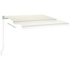 vidaXL Manuell uttrekkbar markise med LED 400x350 cm kremhvit