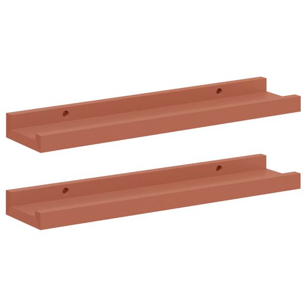 vidaXL Vegghylle med hylle 2 pcs R&oslash;d 40 x 9 x 3 cm Konstruert tre