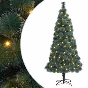 vidaXL Kunstig forbelyst juletre med 300 LED gr&oslash;nn 180 cm PET