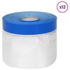 vidaXL Maskeringsfilm med limtape 12 stk. Transparent og bl&aring;