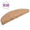 vidaXL Trappematter 10 stk 56x17x3 cm beige halvrund