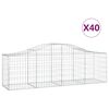 vidaXL Gabionkurver buede 40 stk 200x50x60/80 cm galvanisert jern