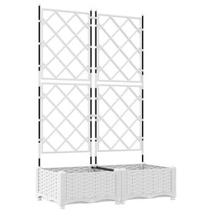 vidaXL Hageblomsterpotte 2 pcs Hvit 80 x 40 x 125,5 cm St&aring;l