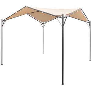 vidaXL Paviljongtelt 4x4 m st&aring;l beige