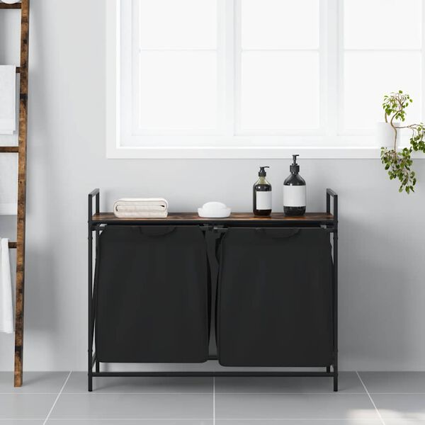 vidaXL skittent&oslash;yskurv 2 rom med hylle r&oslash;kt eik