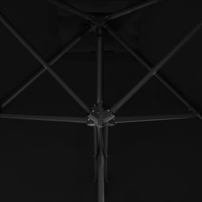 vidaXL Parasoll med stålstang svart 300x230 cm