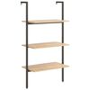 vidaXL Stigehyller 3 etasjer lysebrun og svart 64x35x120,5 cm