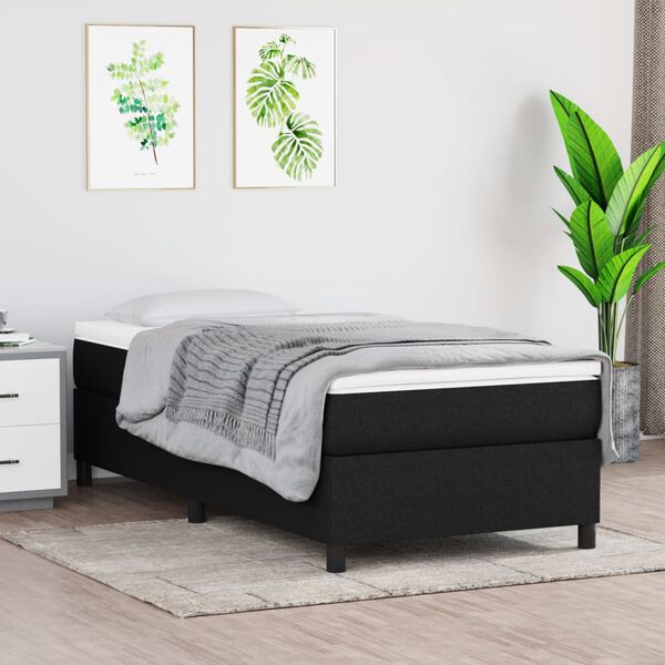 vidaXL Boxspring-sengeramme svart 90x190 cm Single stoff