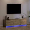 vidaXL TV-skap med LED-lamper Kunstnerisk Eik 140 x 34 x 40 cm