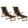 vidaXL Sammenleggbar solstol 2 pcs 3 Posisjon Solid Eucalyptus Tre