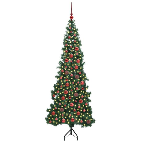 vidaXL Hj&oslash;rne Kunstig Jul Tre med 300 LED gr&oslash;nn 180 cm PVC og metall