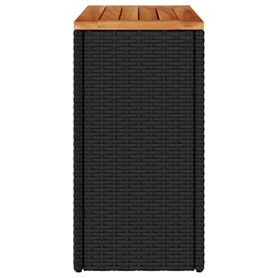 vidaXL Hagebord med treplate svart 58x27,5x55 cm polyrotting