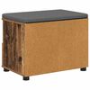 vidaXL Gangbenk med pute med skuff Gammelt tre 60 x 38 x 46 cm