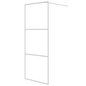 vidaXL Dusjvegg hvit 80x195 cm klart ESG-glass