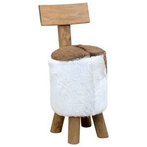 vidaXL Krakk geiteskinn og heltre teak