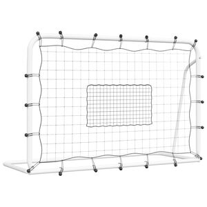 vidaXL Footballnett med stoppnett hvit og svart 184x61x123 cm st&aring;l PE