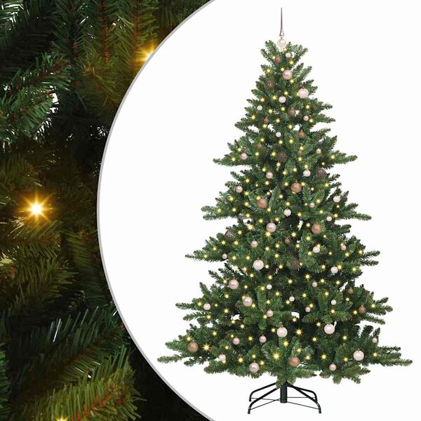 vidaXL Kunstig sammensatt juletre med 300 LED gr&oslash;nn 240 cm PVC
