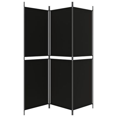 vidaXL Romdeler 3 paneler svart 150x180 cm stoff