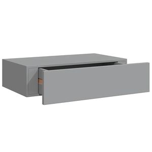 vidaXL Veggmontert skuffehylle gr&aring; 40x23,5x10 cm MDF