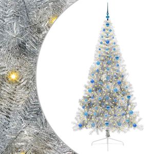 vidaXL Kunstig Forh&aring;ndsopplyst Juletre med 300 LED s&oslash;lv 210 cm PET