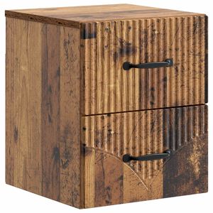 vidaXL Vegghengt Nattbord Gammelt tre 34,5 x 33 x 40 cm Konstruert tre