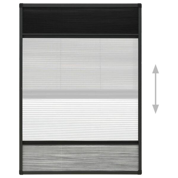 vidaXL Plissert insektskjerm for vindu aluminium 80x120 cm solskjerm