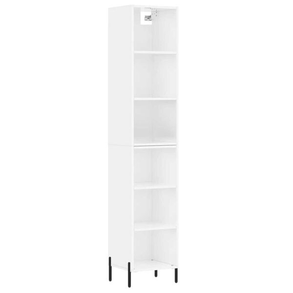 vidaXL Highboard h&oslash;yglans hvit 34,5x32,5x180 cm konstruert tre