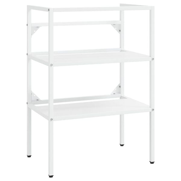 vidaXL Badehylle hvit 59x38x83 cm jern