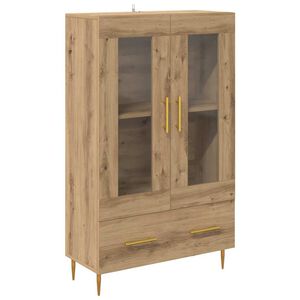 vidaXL H&oslash;yskap Artisan Eik 69,5 x 31 x 115 cm Sponplater og glass