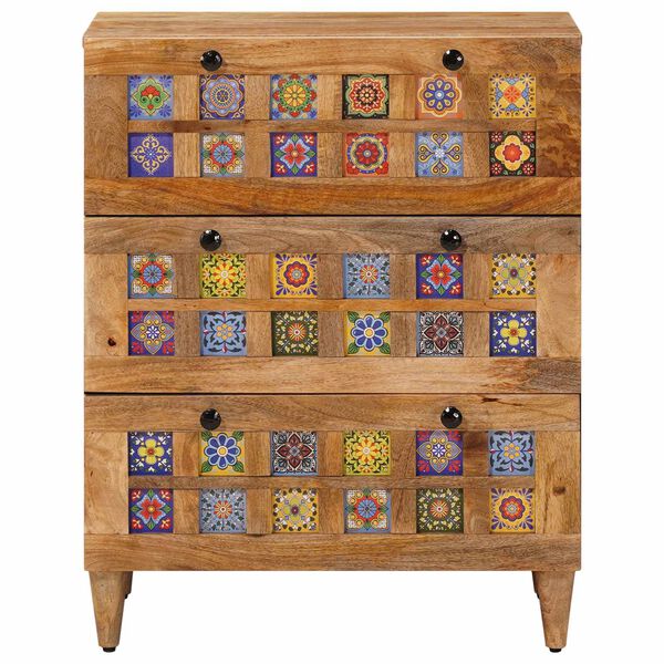 vidaXL Serviesskap Naturlig 60 x 33 x 75 cm Massiv mango tre