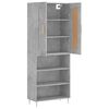 vidaXL Highboard betonggr&aring; 69,5x34x180 cm konstruert tre
