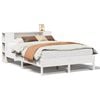 vidaXL Seng med bokhylle uten madrass hvit 160x200 cm heltre furu