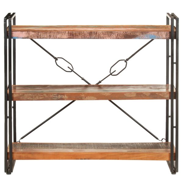 vidaXL Bokhylle 3 etasjer 90x30x80 cm gjenvunnet heltre