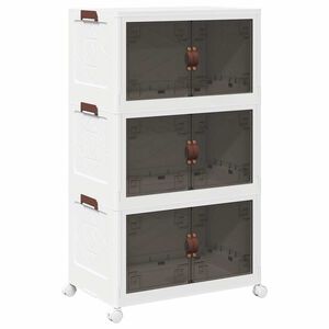 vidaXL Oppbevaringsboks stablebar med hjul 3-lags 75 L 64x39,5x110,5cm
