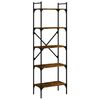 vidaXL Bokhylle 5 etasjer r&oslash;kt eik 56x31,5x174 cm konstruert tre