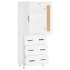 vidaXL Highboard hvit 69,5x34x180 cm konstruert tre
