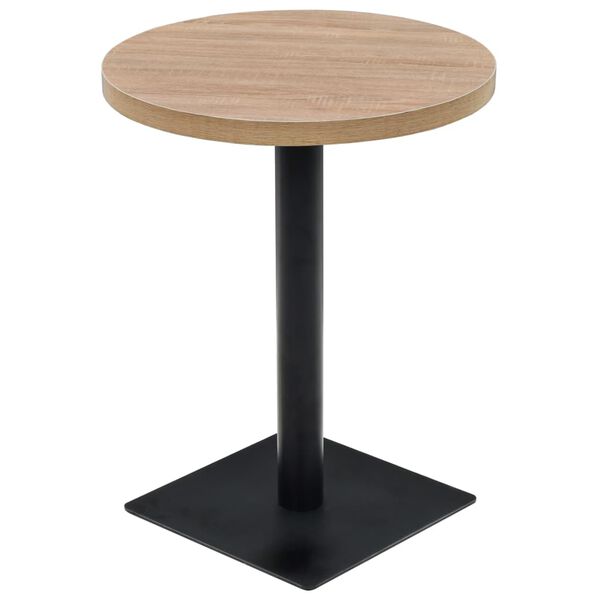 vidaXL Bistrobord MDF og stål rund 60x75 cm eikefarge