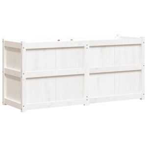 vidaXL Hageplantekasse hvit 150x50x70 cm heltre furu