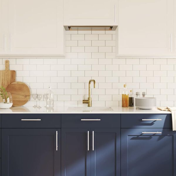 vidaXL Skaphåndtak 10 stk sølv 128 mm rustfritt stål