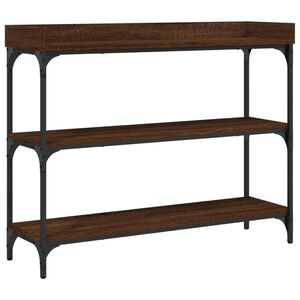 vidaXL Konsollbord med hyller brun eik 100x30x80 cm