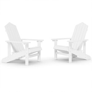 vidaXL Adirondack hagestoler 2 stk HDPE hvit