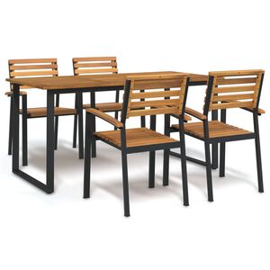 vidaXL Hagespisegruppe 5 deler heltre akasie og metall