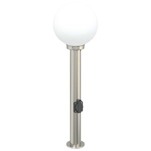 vidaXL Pullertlampe med stikkontakt 80 cm rustfritt st&aring;l IP44