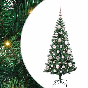 vidaXL Kunstig Forh&aring;ndsopplyst Juletre gr&oslash;nn 120 cm PVC og metall